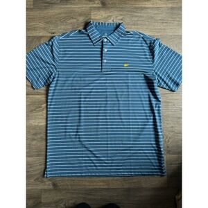 Masters Tech Golf Polo Shirt Men's‎ Blue White Striped Size XL